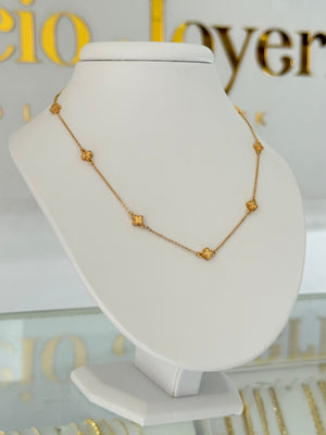 Collar trebol diamantado 45cm