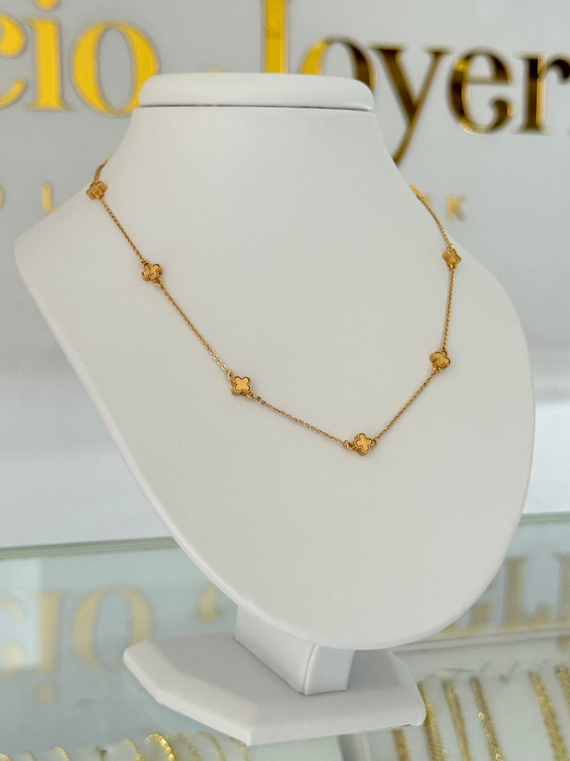 Collar trebol diamantado 45cm