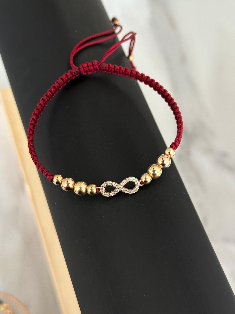Pulsera infinito circones (balín 5mm- 4mm)