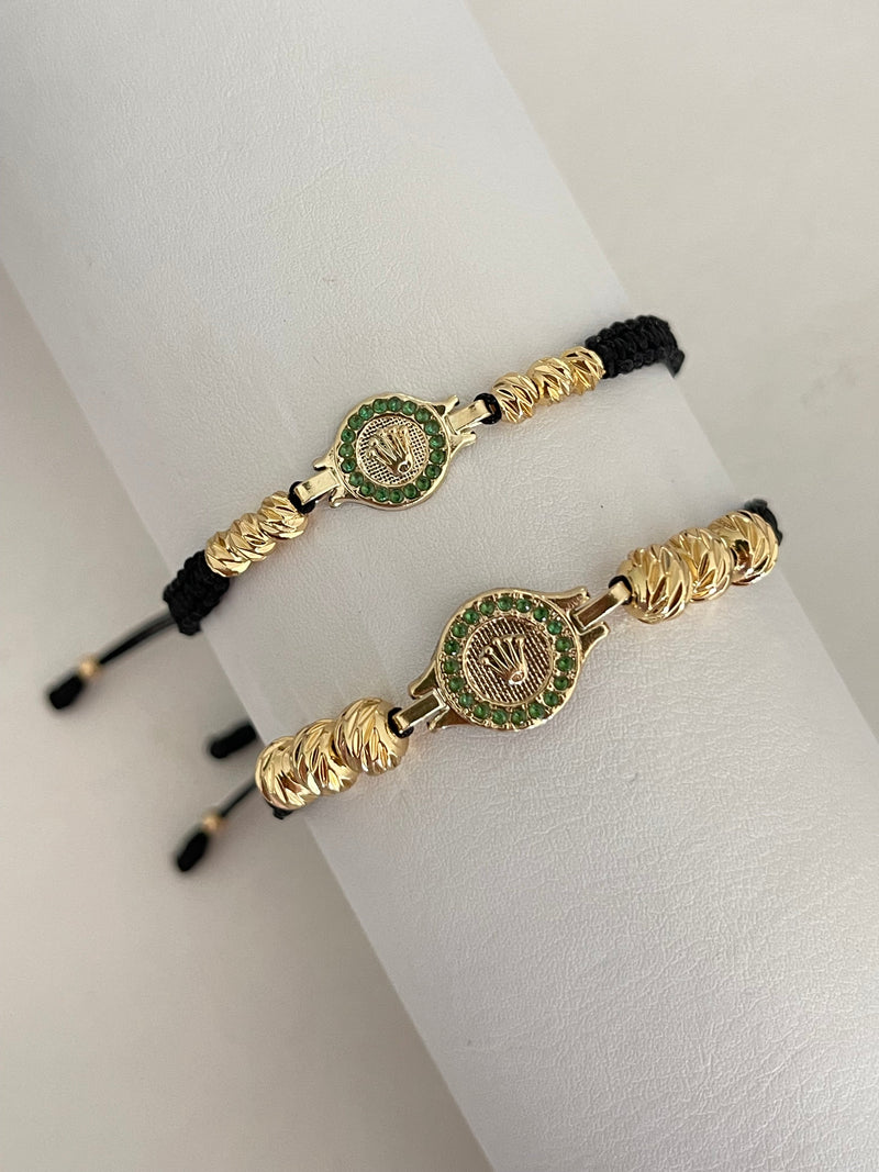 Pulsera pareja Rlx diamantada (4mm - 6mm)