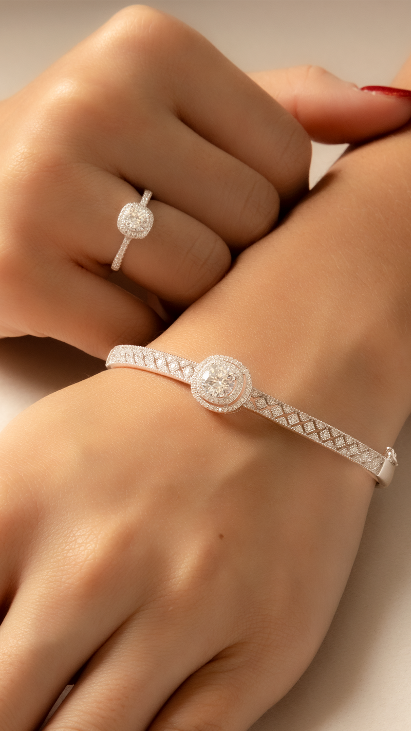 Brazalete halo MT, plata ley 925
