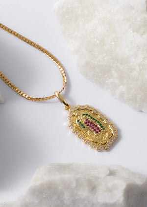 Dije medalla de Guadalupe colores
