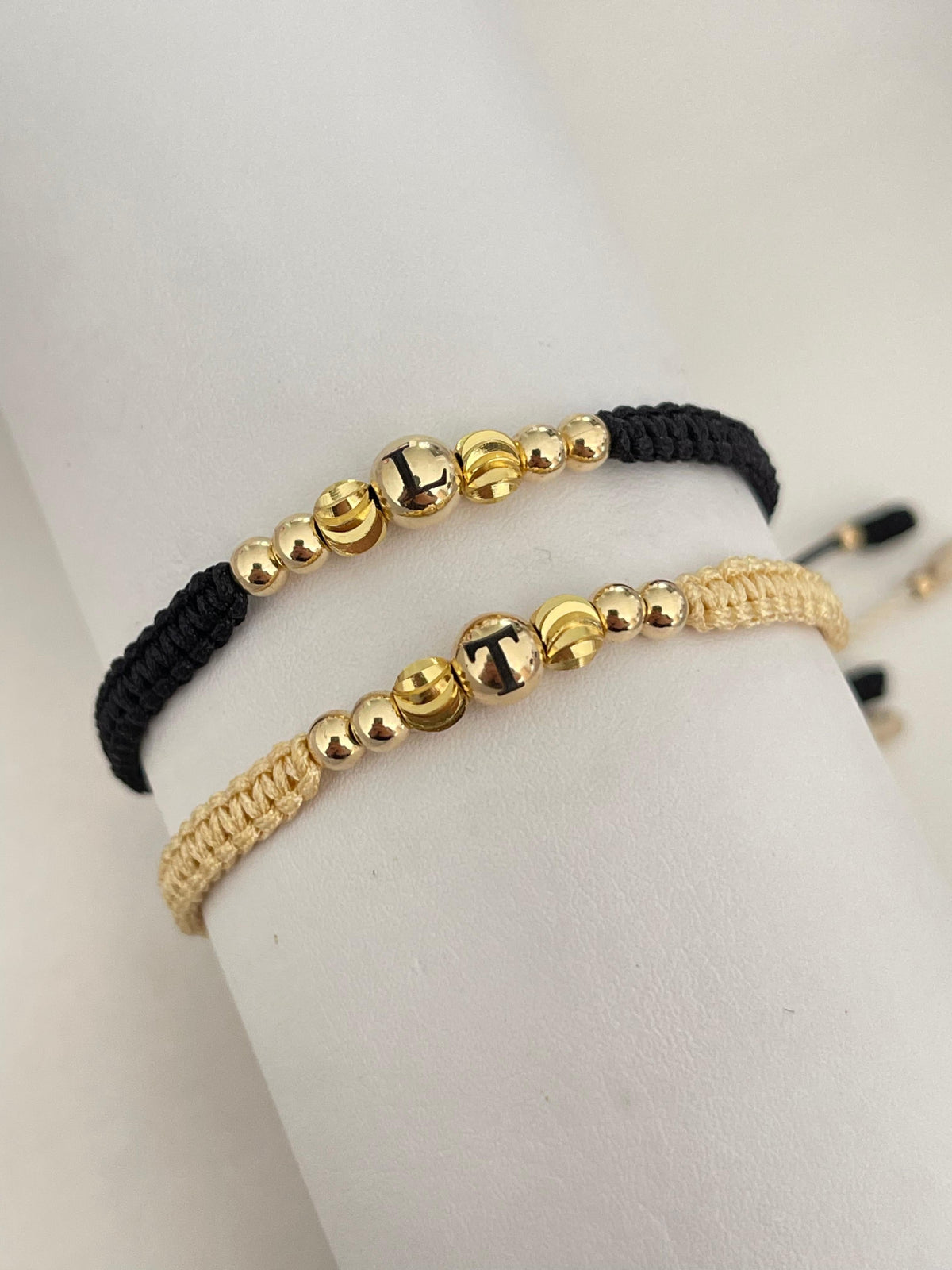 Pulseras pareja inicial (5mm y 4mm)