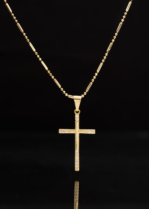 Cadena canutillo militar 65cm+ dije cruz spitze 14