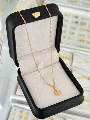 Cadena Singapur 1mm 45cms exclusive + Dije san Benito 8mm exclusive