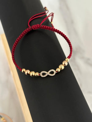 Pulsera infinito circones (balín 5mm- 4mm)