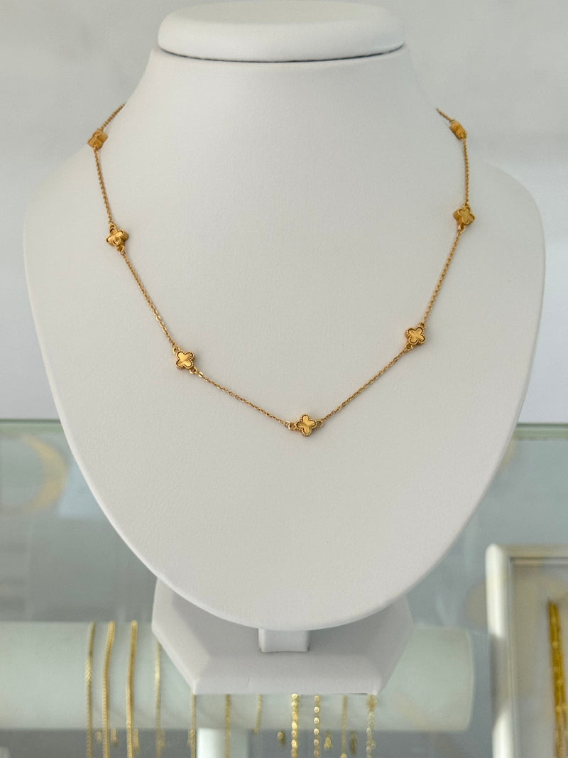 Collar trebol diamantado 45cm