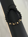 Pulsera neopreno argollado 8mm, diamantado 6mm