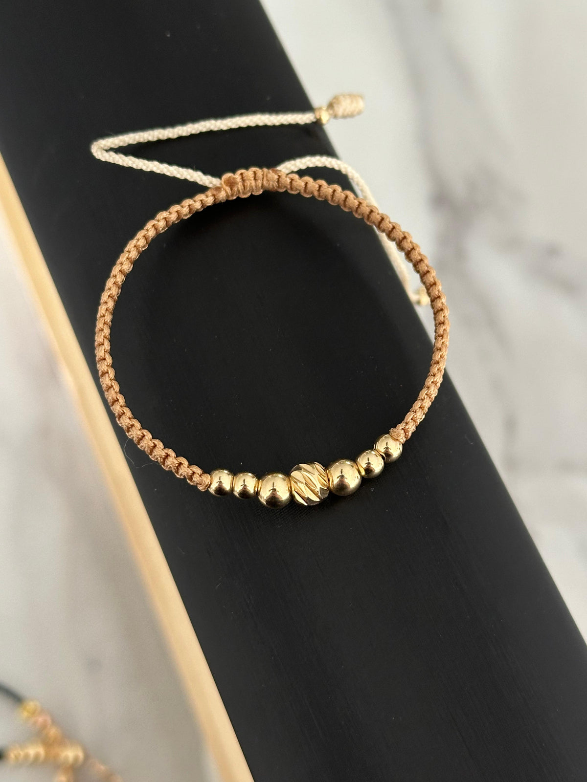Pulsera balín diamantado #6, balín #4 y #5 liso
