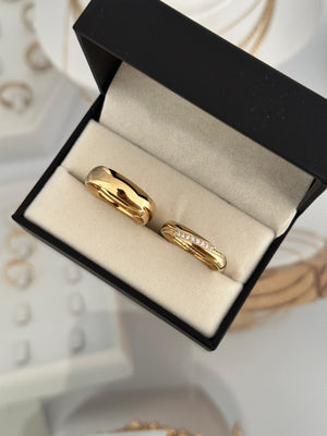 Anillo liso y anillo curve pareja matrimonio 👰‍♀️🤵‍♂️