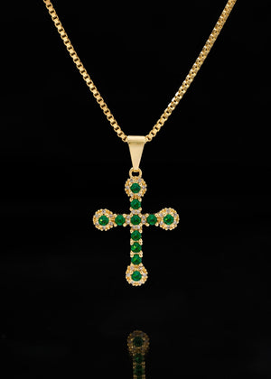 Cadena veneciana gruesa 65cms + dije emerald love