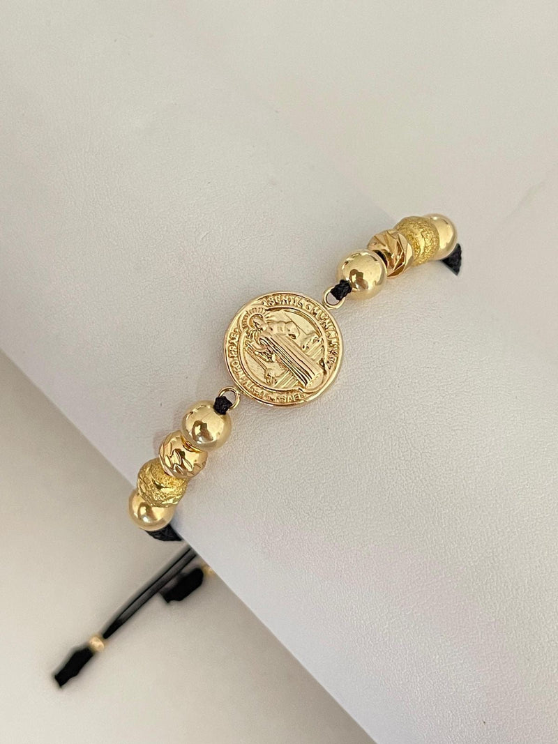 Pulsera San Benito grande 6mm diamantado