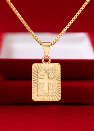 Cadena veneciana gruesa 65cms + dije placa almighty