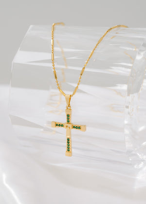 Cadena canutillo militar 65 Cms +dije Cruz toretto verde