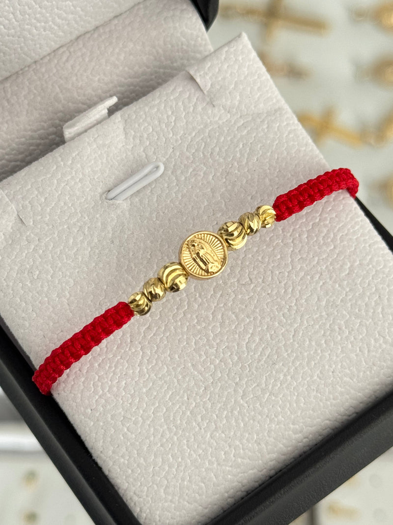 Pulsera rosa de Guadalupe italiana. N° de Balín: #5 ita. #4 diaman. BLZ, #4 ita.