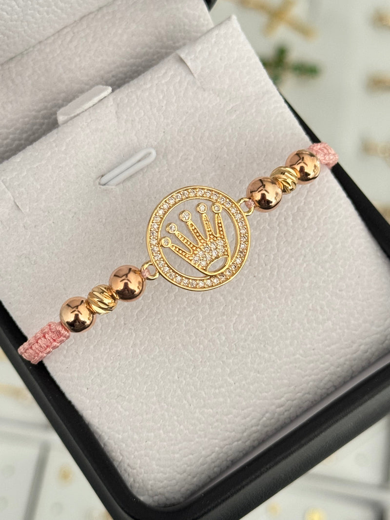 Pulsera rlx corona circones. N° de Balín: #6 rosa, #5 diaman.