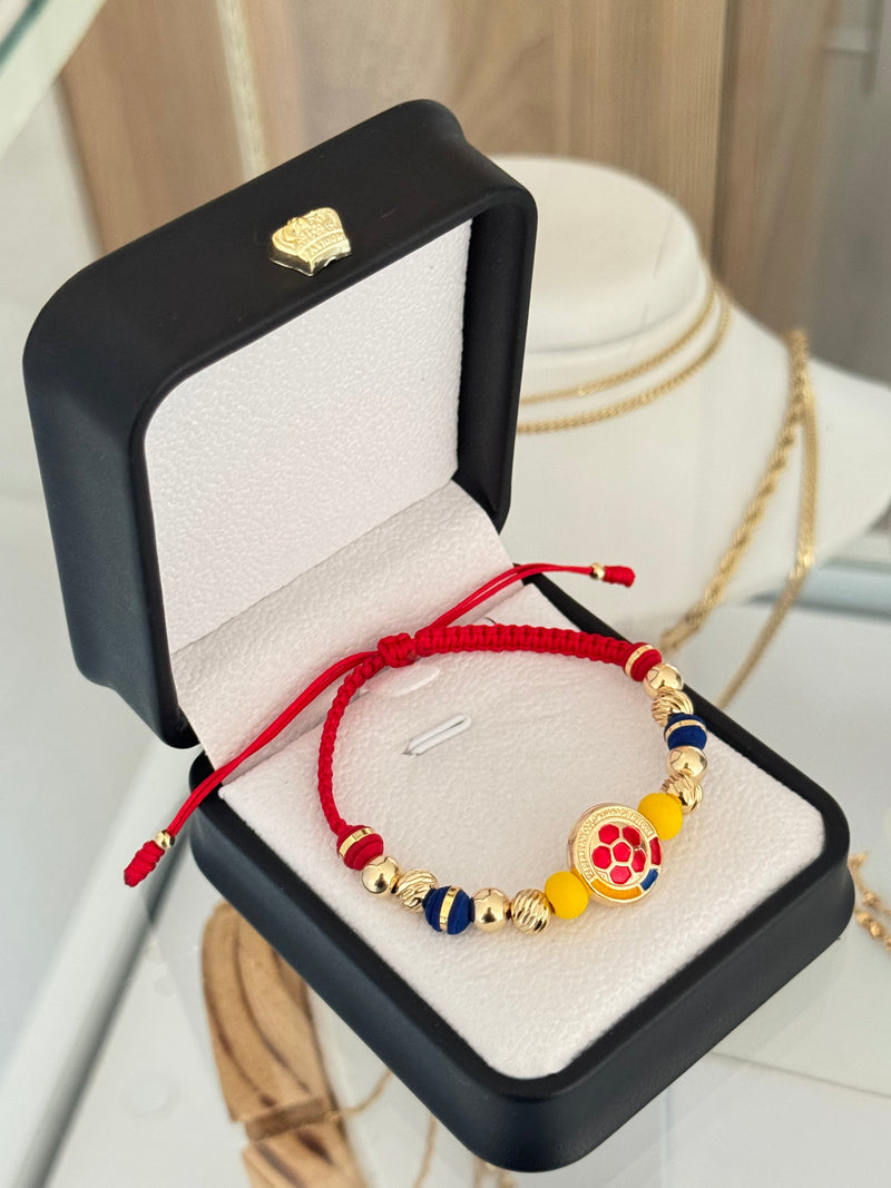 Pulsera Colombia diamantada. N° de Balín: #6 diaman. #6 lisos