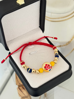 Pulsera Colombia diamantada. N° de Balín: #6 diaman. #6 lisos
