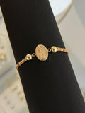 Pulsera tejida herraje virgen del Carmen grande 20mm
