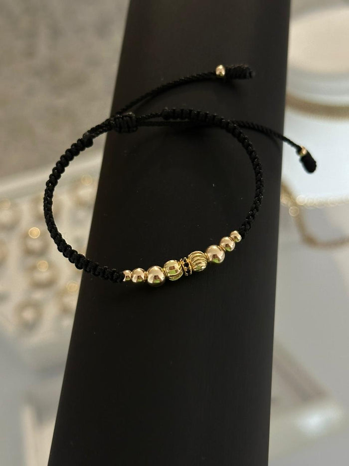 Pulsera italy + circón negro