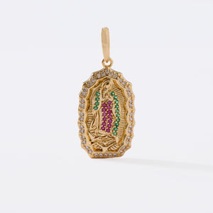 Dije medalla de Guadalupe colores