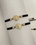 Juego pulsera san Benito mediano con balin #5. X2