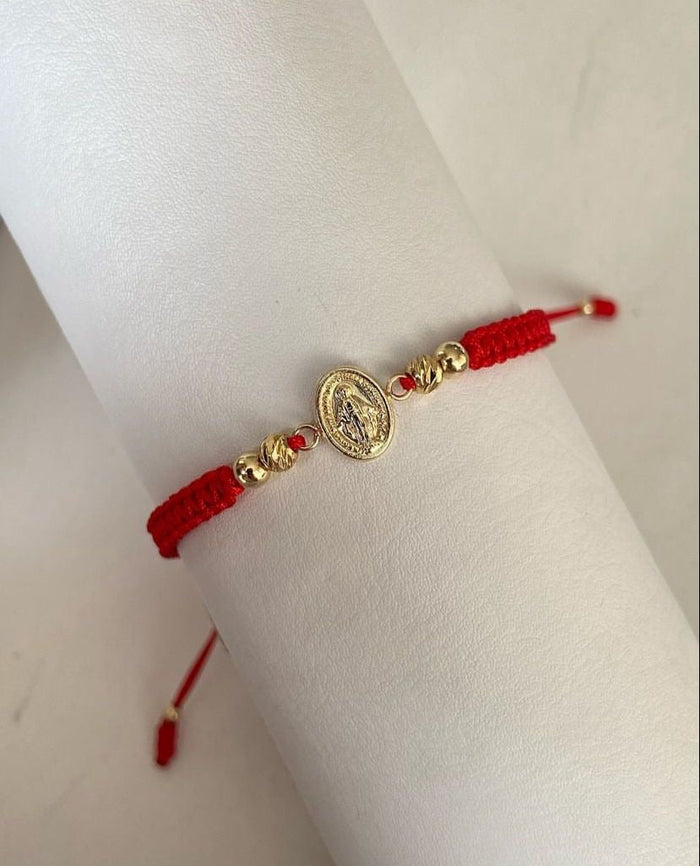 Pulsera virgen milagrosa con balines lisos y diamantados #4