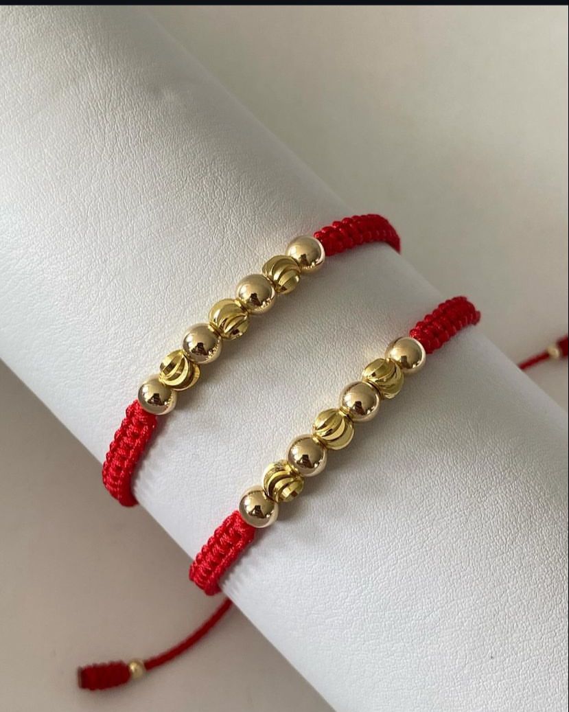 Juego pulsera balin #5 liso e italiano. X2
