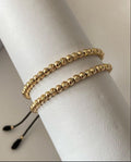 Juego pulsera con balines lisos y diamantados #4. X2