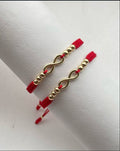 Juego pulsera con herraje infinito y balines #4. X2