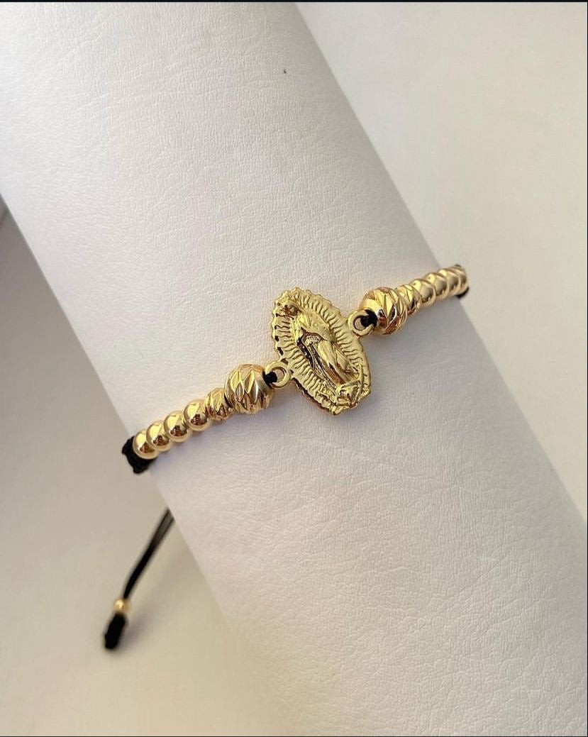 Pulsera Virgen guadalupe tallada (6mm,4mm)