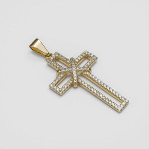 Dije cruz silueta circonias 3.5cms